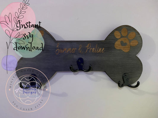 Dog Bone Leash Holder SVG File (Digital Download)