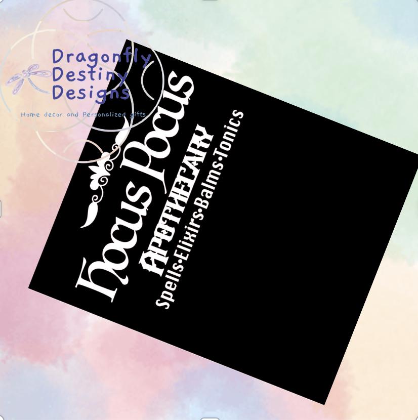 Hocus Pocus Apothecary Tumbler Wrap 20 oz Skinny Tumbler Sublimation Design (Digital Download)