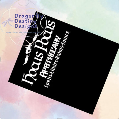 Hocus Pocus Apothecary Tumbler Wrap 20 oz Skinny Tumbler Sublimation Design (Digital Download)
