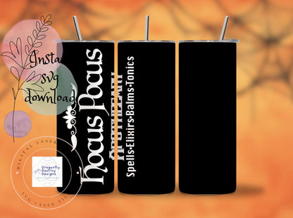 Hocus Pocus Apothecary Tumbler Wrap 20 oz Skinny Tumbler Sublimation Design (Digital Download)