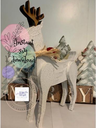 Farmhouse Holiday Deer SVG File (Digital Download)