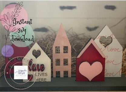 Valentine Village SVG File (Digital Download)