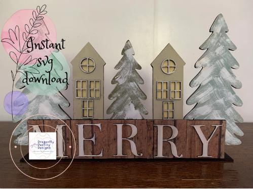 Merry Houses and Trees SVG File (Digital Download)