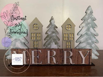 Merry Houses and Trees SVG File (Digital Download)