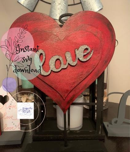 Love Heart on a Stand SVG File (Digital Download)