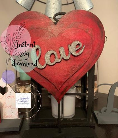 Love Heart on a Stand SVG File (Digital Download)