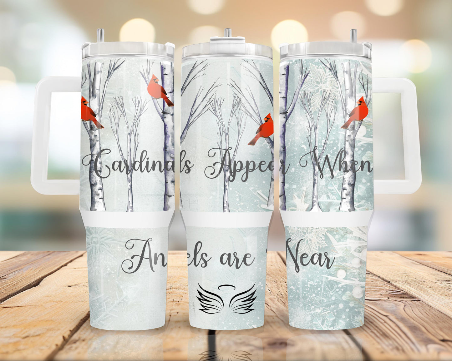 Cardinals Appear when Angels are near 40 oz tumbler Sublimation wrap
