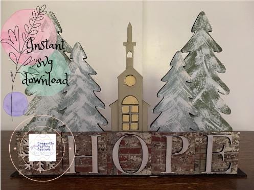 Hope Church and Trees SVG File (Digital Download)