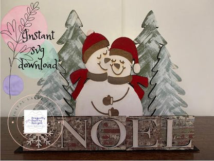 Noel Snowmen and Trees SVG File (Digital Download)