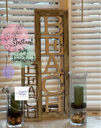 Long and Short BEACH sign SVG File (Digital Download)