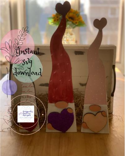 Valentine Gnome Shelf Sitter SVG File (Digital Download)