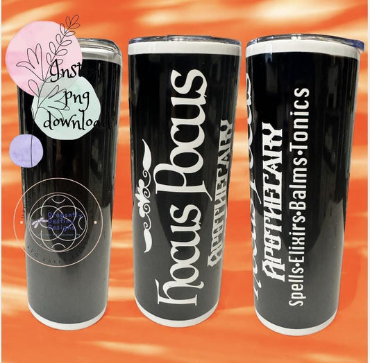 Hocus Pocus Apothecary Tumbler Wrap 20 oz Skinny Tumbler Sublimation Design (Digital Download)