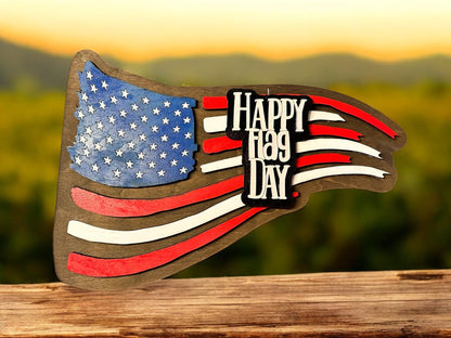 American Flag with 7 Flag Holiday add ons SVG File (Digital Download)