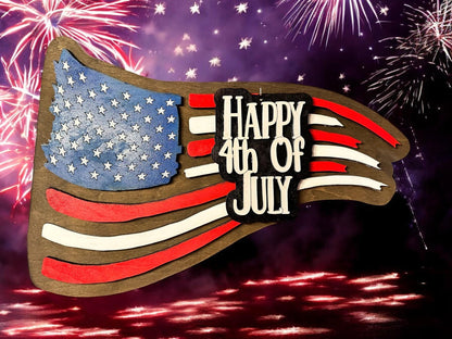 American Flag with 7 Flag Holiday add ons SVG File (Digital Download)