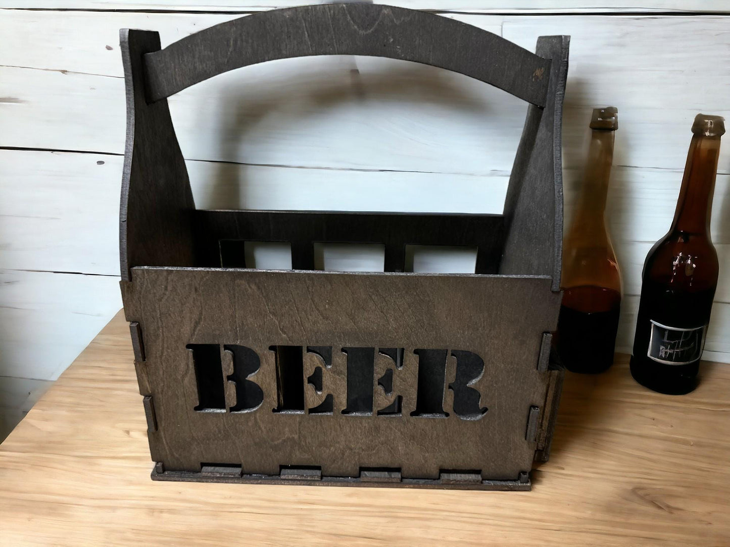 Beer Caddy with Bottle Opener and Cap Holder SVG File (Digital Download)