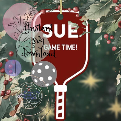 Pickleball Ornament SVG File (Digital Download)