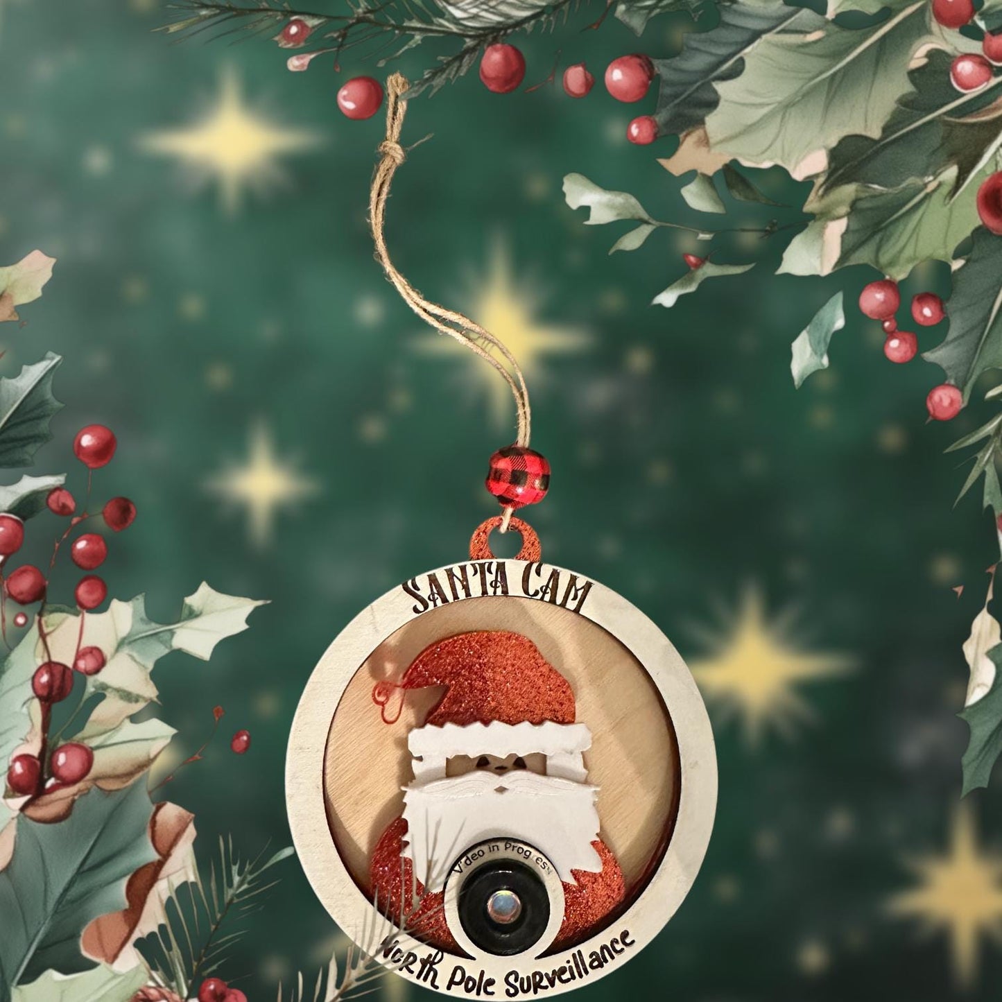 Santa Surveillance Cam Ornament SVG File (Digital Download)
