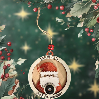Santa Surveillance Cam Ornament SVG File (Digital Download)
