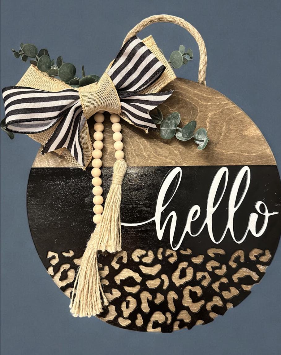 Hello Leopard Sign SVG File (Digital Download)