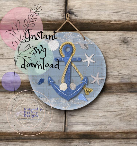 Anchor Round Sign SVG File (Digital Download)