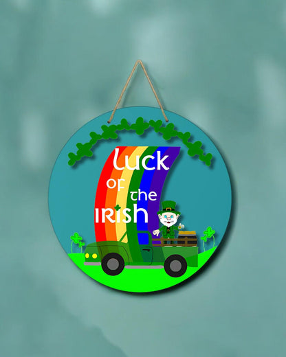 Luck of the Irish with Leprechaun and Green Truck SVG File (Digital Download)