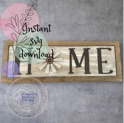 Home Sign with Windmill SVG File (Digital Download)