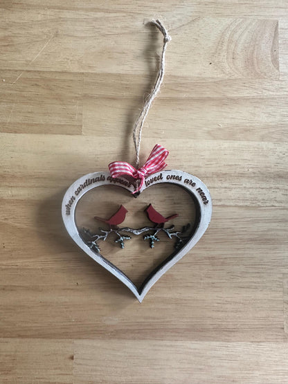 Cardinals Appear Heart and Carinal Appear Ornament SVG File (Digital Download)