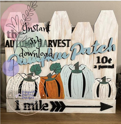 Pumpkin Patch Fence Sign SVG File (Digital Download)