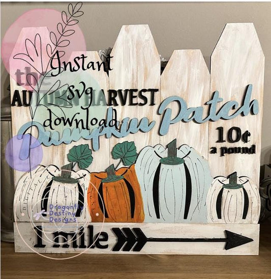Pumpkin Patch Fence Sign SVG File (Digital Download)