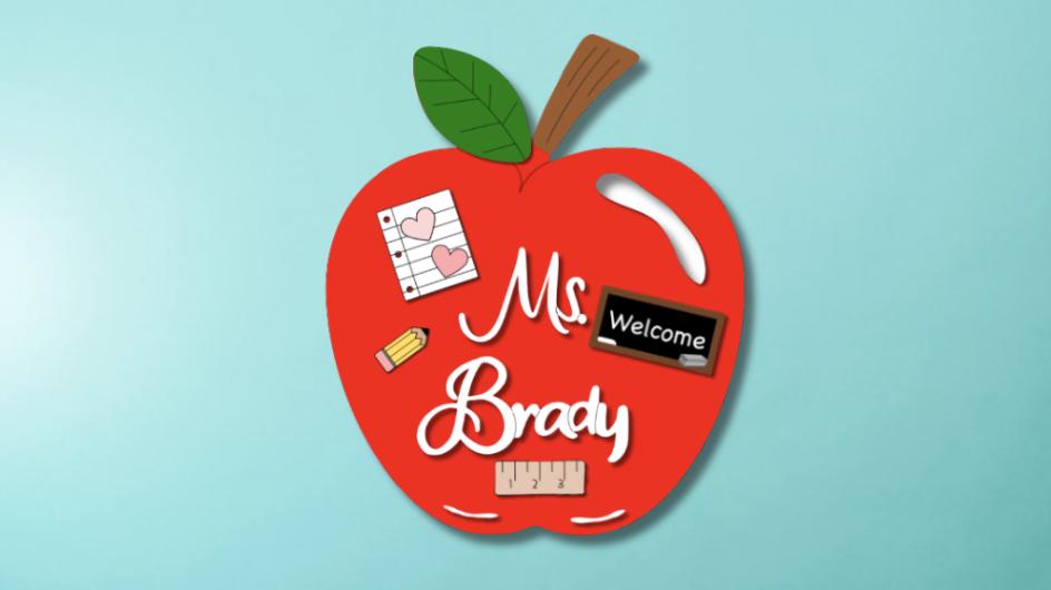 Apple Teacher Door Sign SVG File (Digital Download)