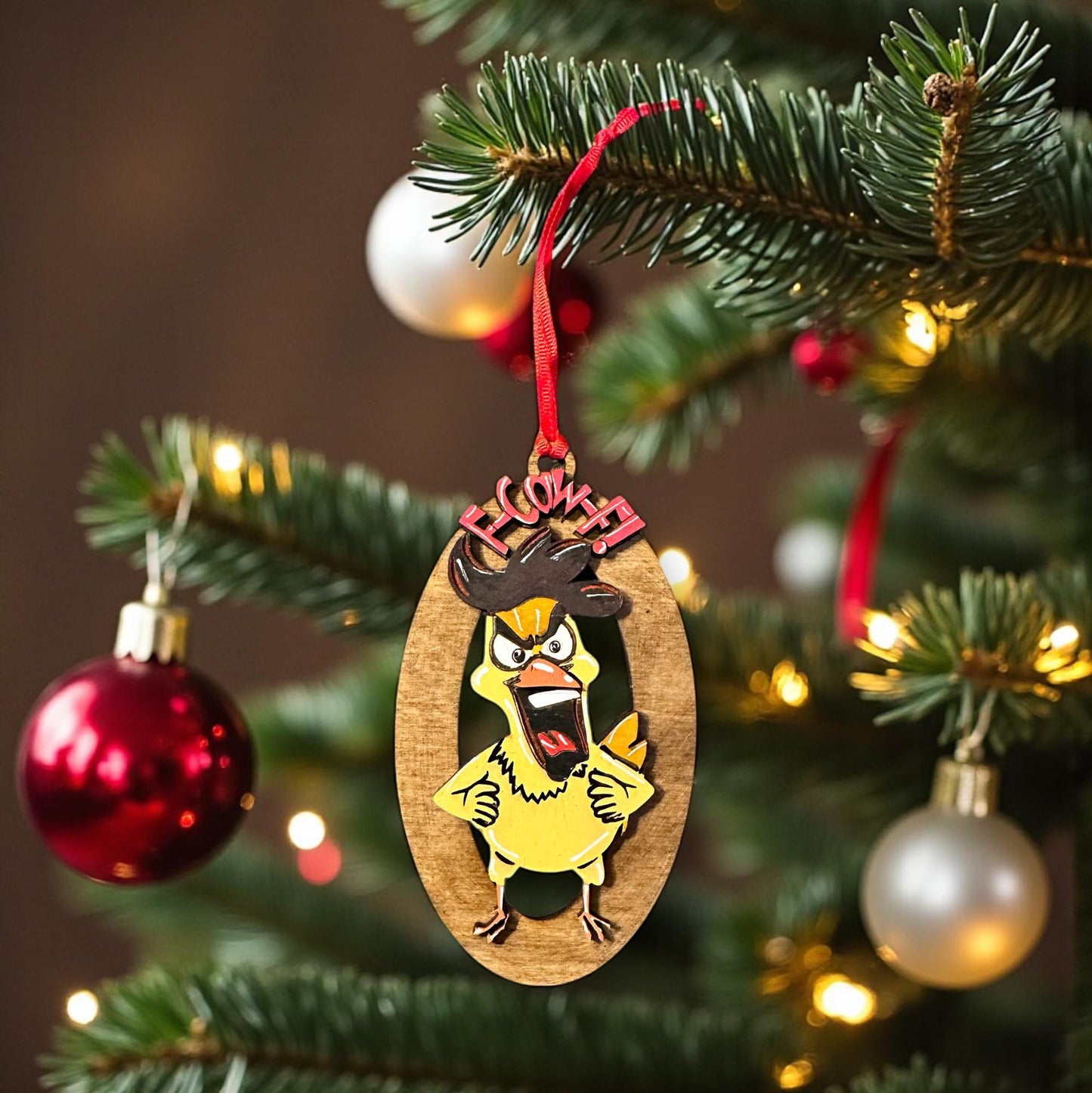 F-Caw-F Angry Chicken Ornament SVG File (Digital Download)