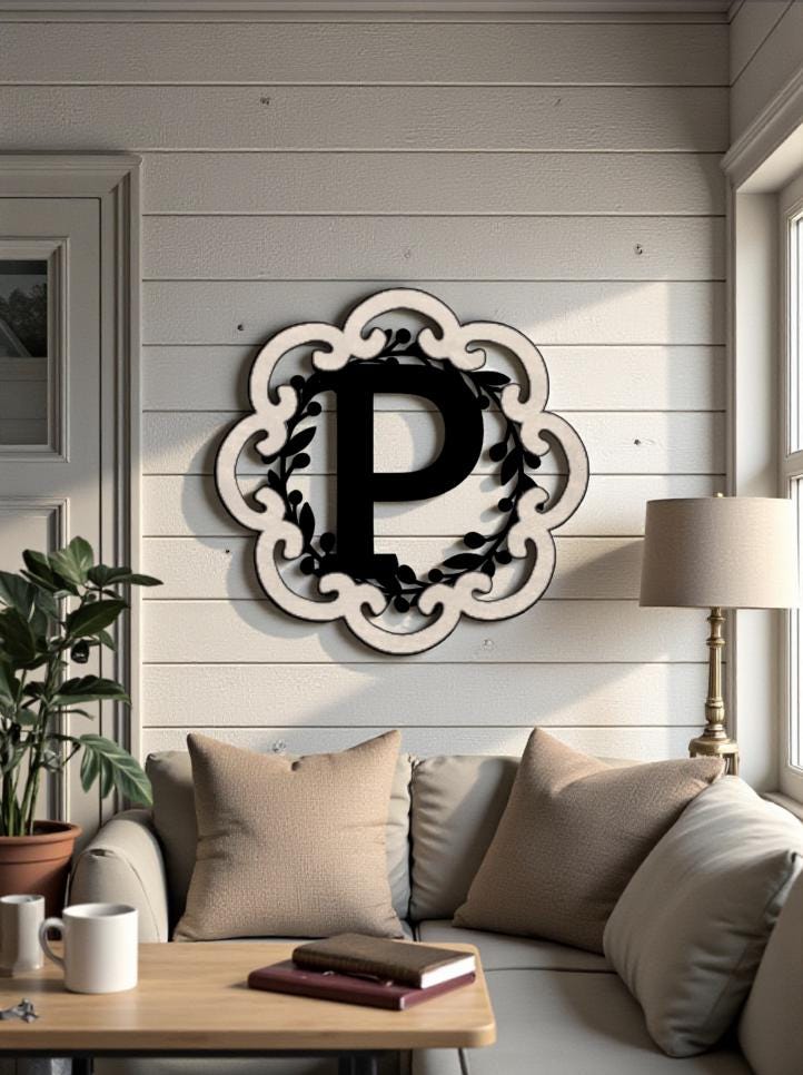 Letter Monogram Plaque SVG file (Digital Download)