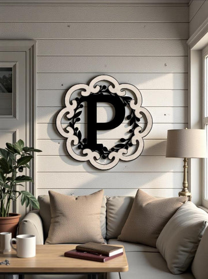 Letter Monogram Plaque SVG file (Digital Download)