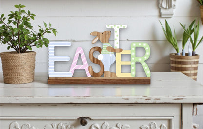 Easter Sign with Bunny holding "T" SVG File (Digital Download)