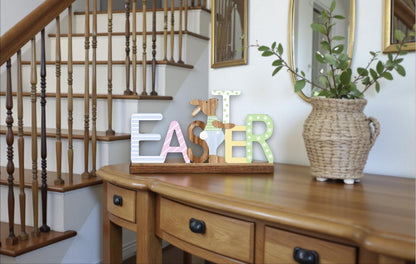 Easter Sign with Bunny holding "T" SVG File (Digital Download)