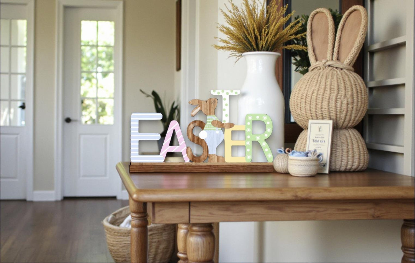 Easter Sign with Bunny holding "T" SVG File (Digital Download)