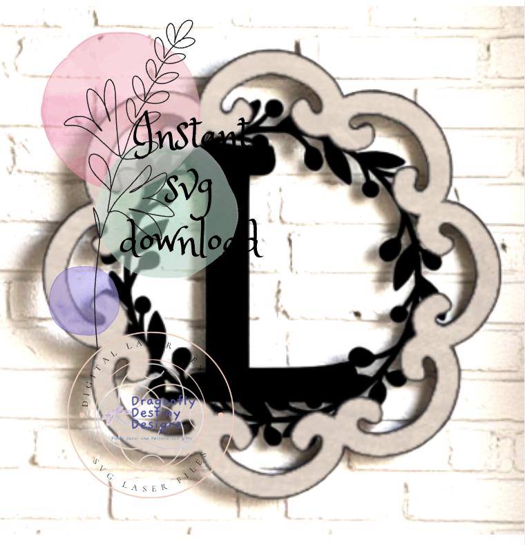 Letter Monogram Plaque SVG file (Digital Download)