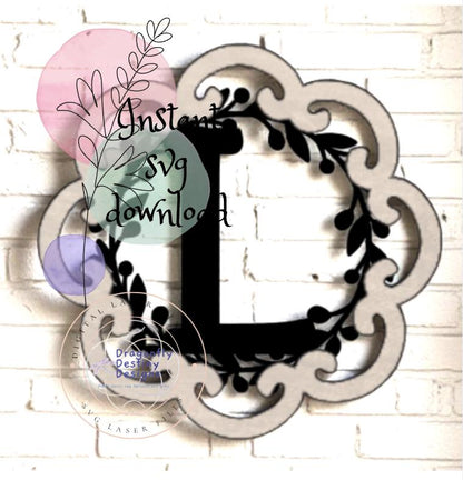 Letter Monogram Plaque SVG file (Digital Download)