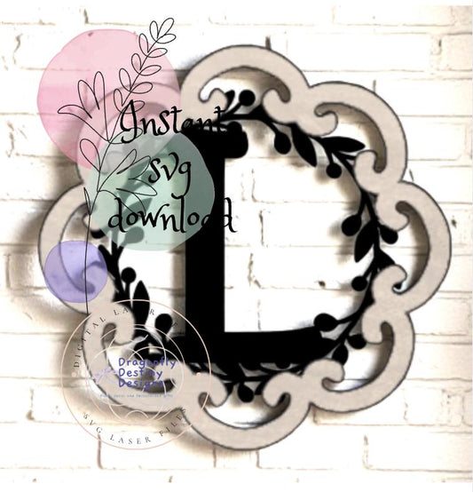 Letter Monogram Plaque SVG file (Digital Download)