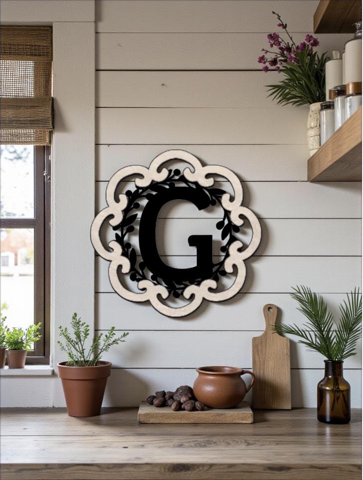 Letter Monogram Plaque SVG file (Digital Download)