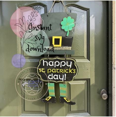 St. Patrick's Day Hanging Sign SVG File (Digital Download)