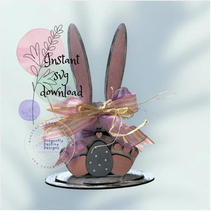 Bunny Rustica DIY Wood Kit, Farmhouse Easter Craft Decor, Kid-Friendly Assembly (14x7 inches)