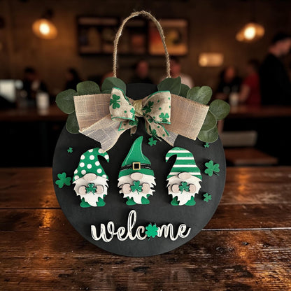 Green St. Pat's Gnomes Round Sign SVG File (Digital Download)