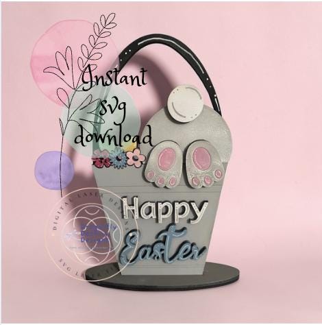 Bunny in a Bucket SVG File (Digital Download)