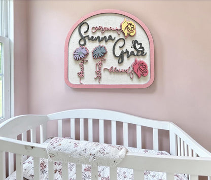 Baby Room Name Sign SVG | Laser Cut Nursery Decor (Digital Download)
