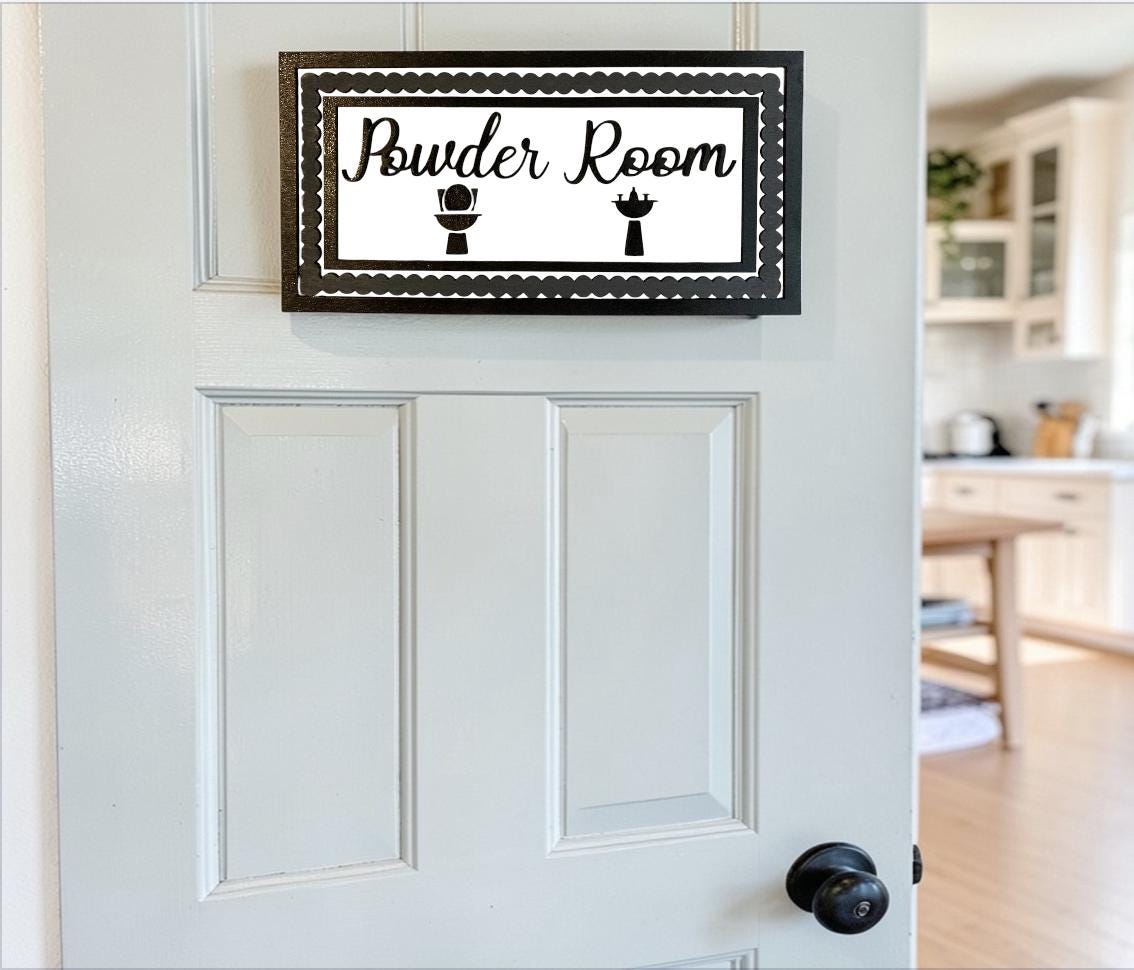 Triple framed powder room sign SVG File (Digital Download)