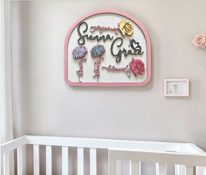 Baby Room Name Sign SVG | Laser Cut Nursery Decor (Digital Download)
