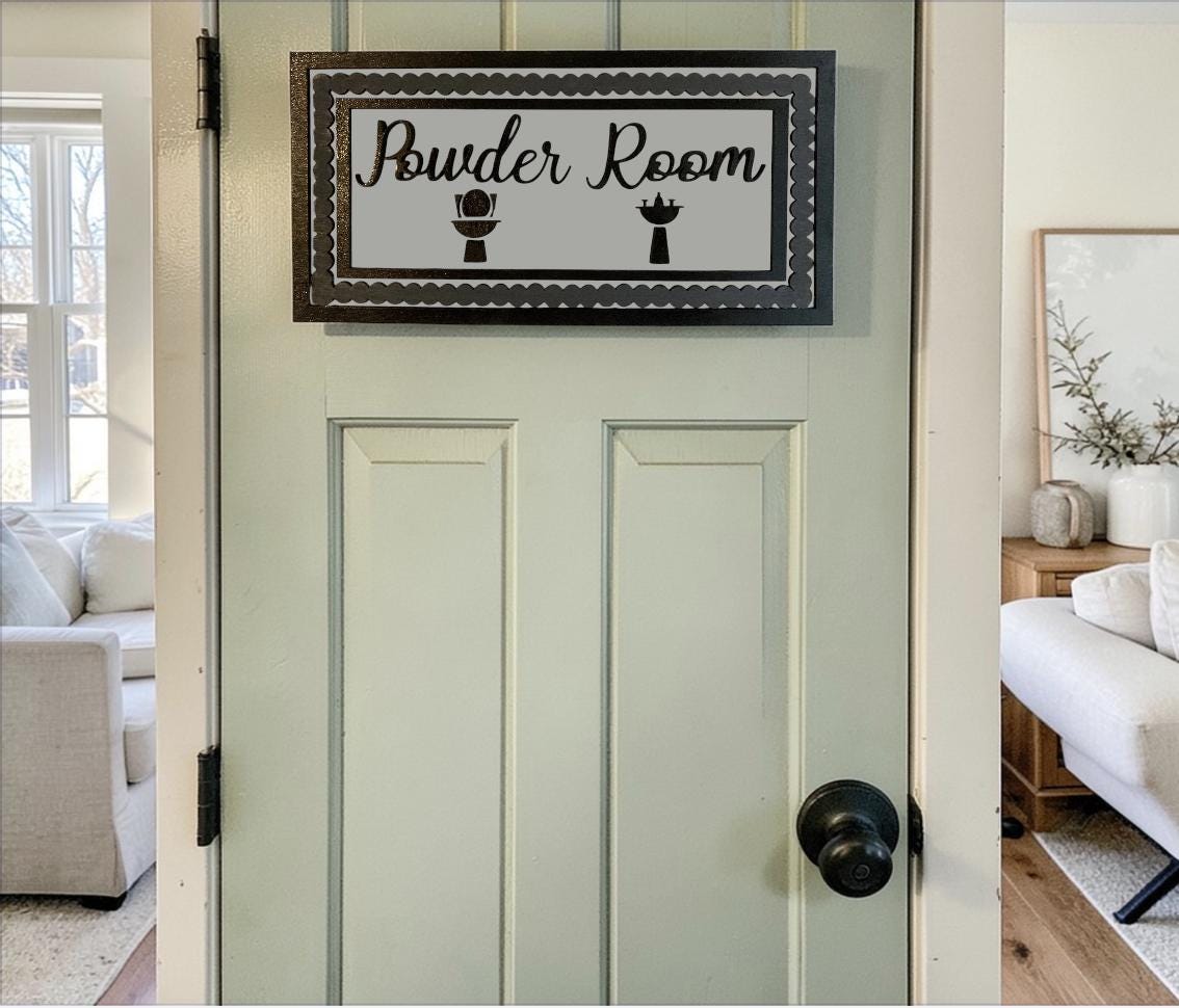 Triple framed powder room sign SVG File (Digital Download)