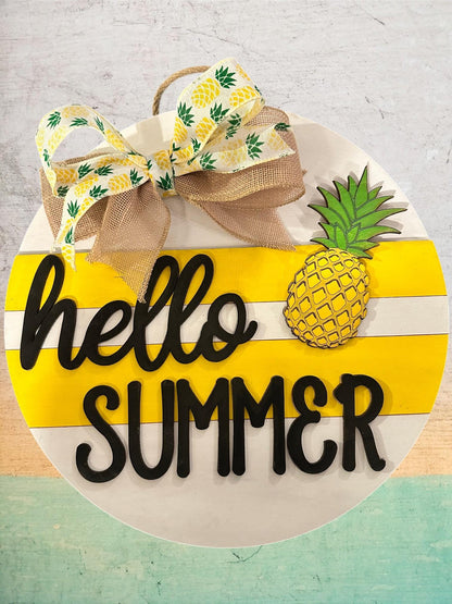 Hello Summer with Pineapple SVG File (Digital Download)
