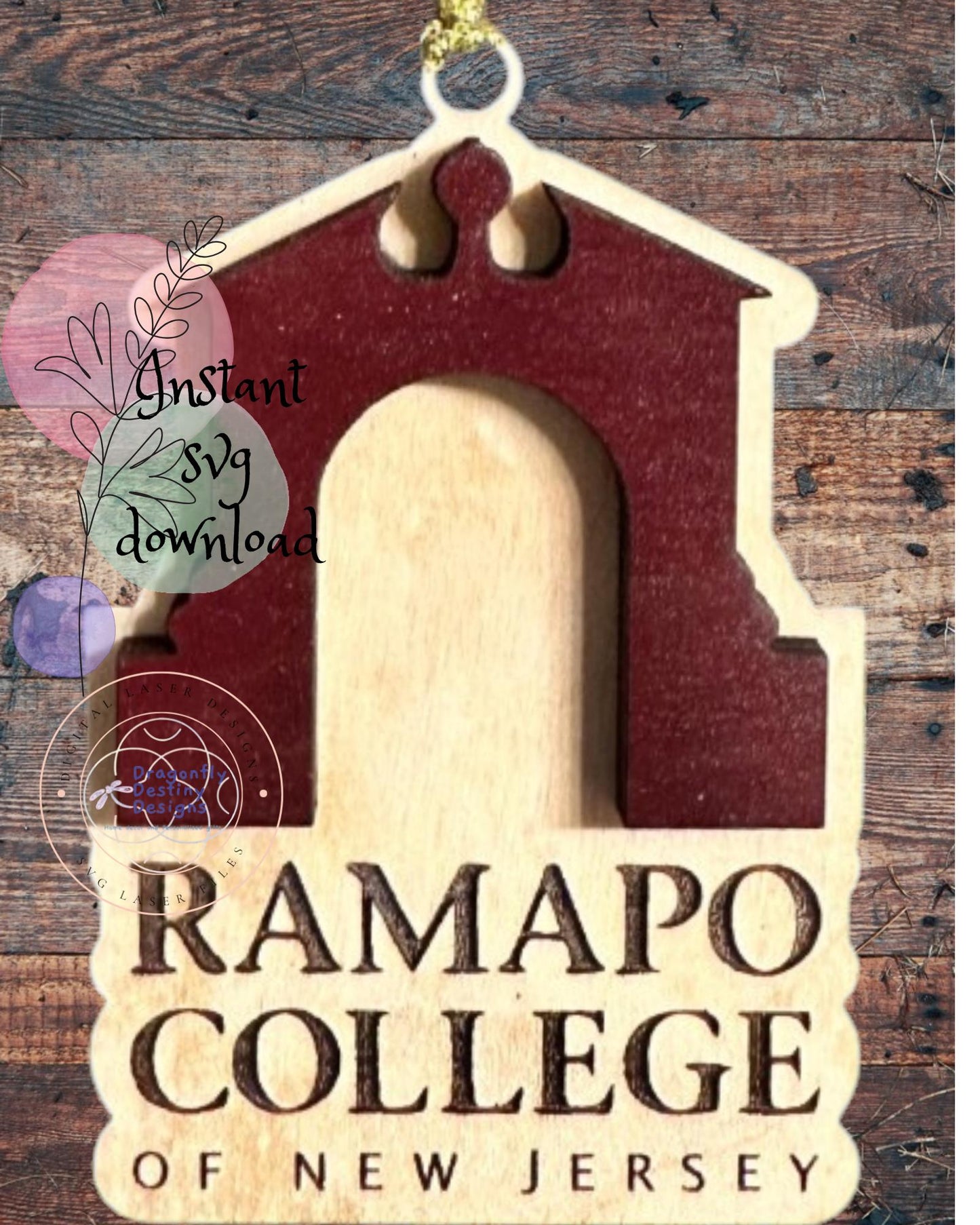 Ramapo College Ornament SVG File (Digital Download)